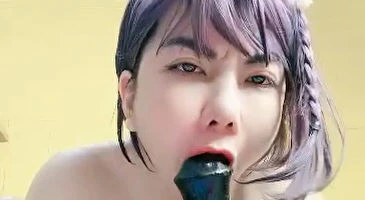 미친 텐션의 거대딜도 자위녀